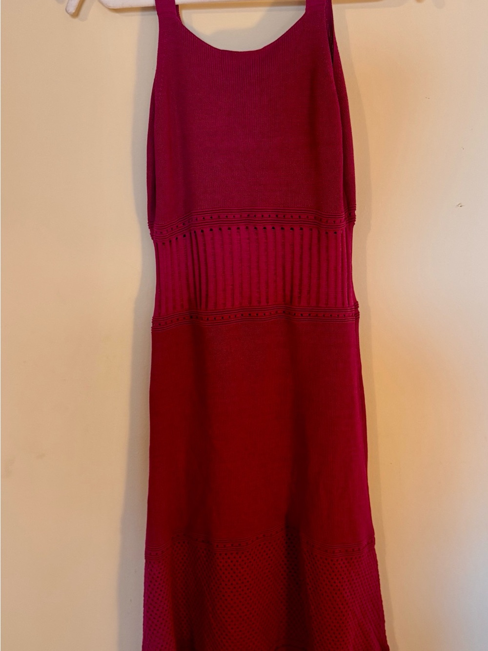 Alexis Rozanna Crochet Knit MIDI Maxi Dress in Fuchsia Pink Revolve - Picture 4 of 5